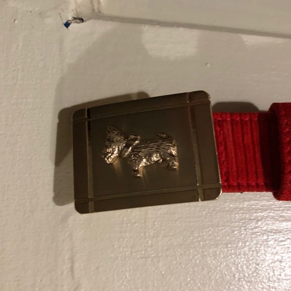 Escada Scottie Dog Belt Red Suede Buckle Italy - Picture 4 of 8